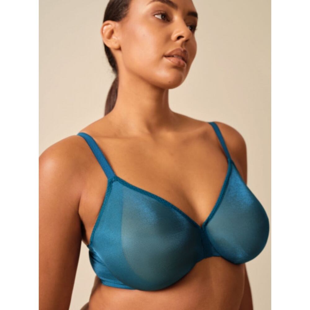 Gossard Glossies Sheer Moulded underwire Bra  Teal green sz 36H WL6